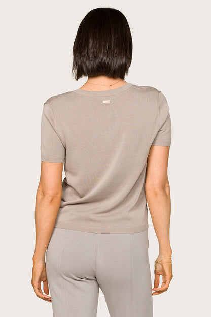 Alala women's knit v-neck t-shirt in grey