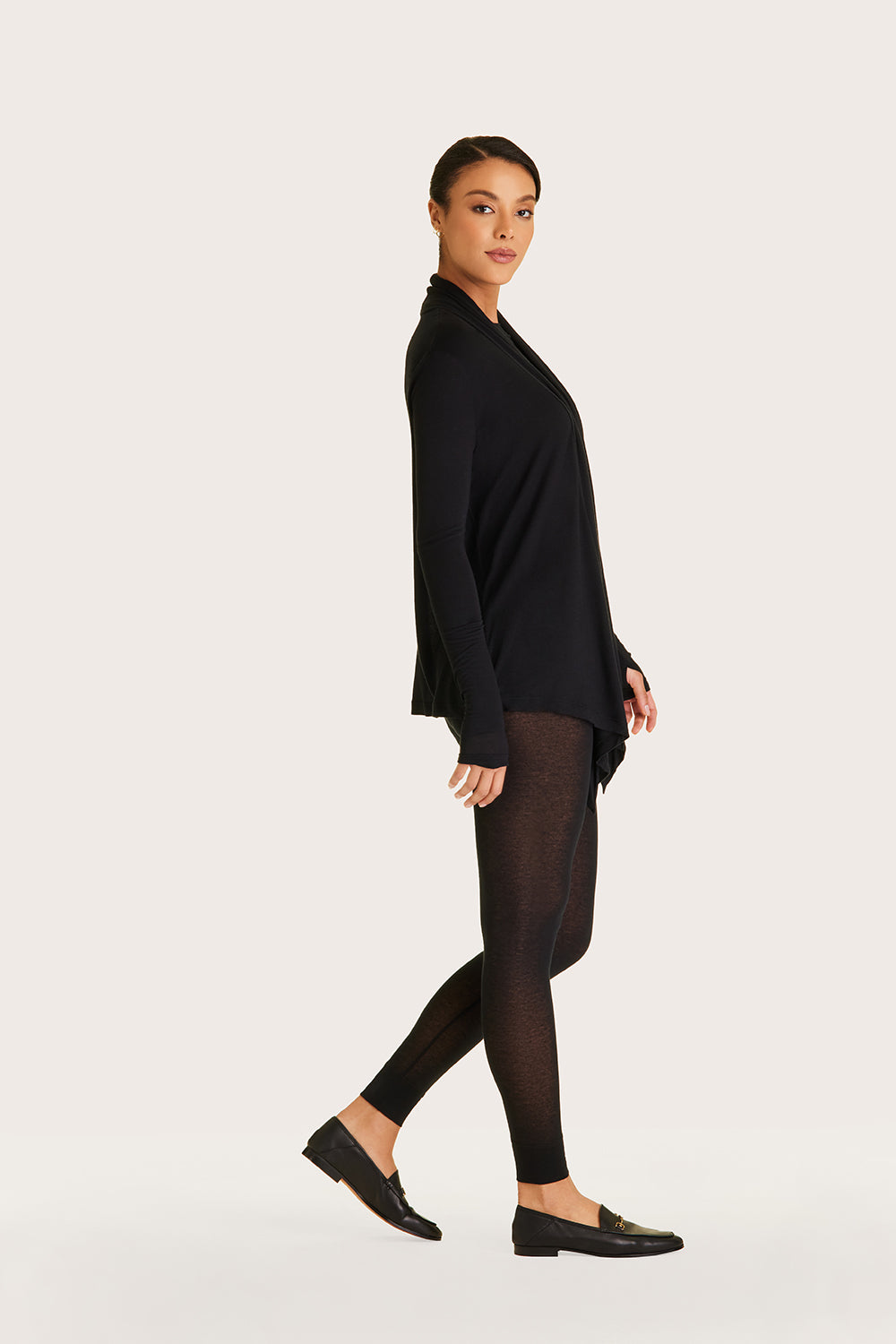 Alala women's cashmere open cardigan in black