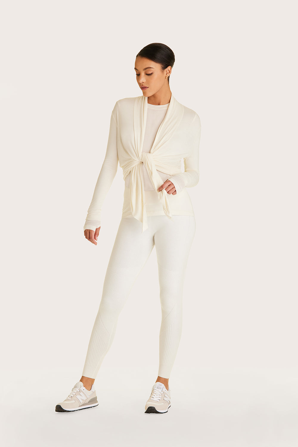 Alala women's cashmere open cardigan in white