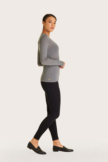 Alala women's cashmere crewneck long sleeve top in grey