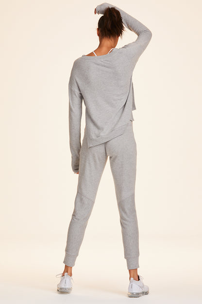 Back view of Alala Women's Luxury Athleisure super-soft grey sweatpant