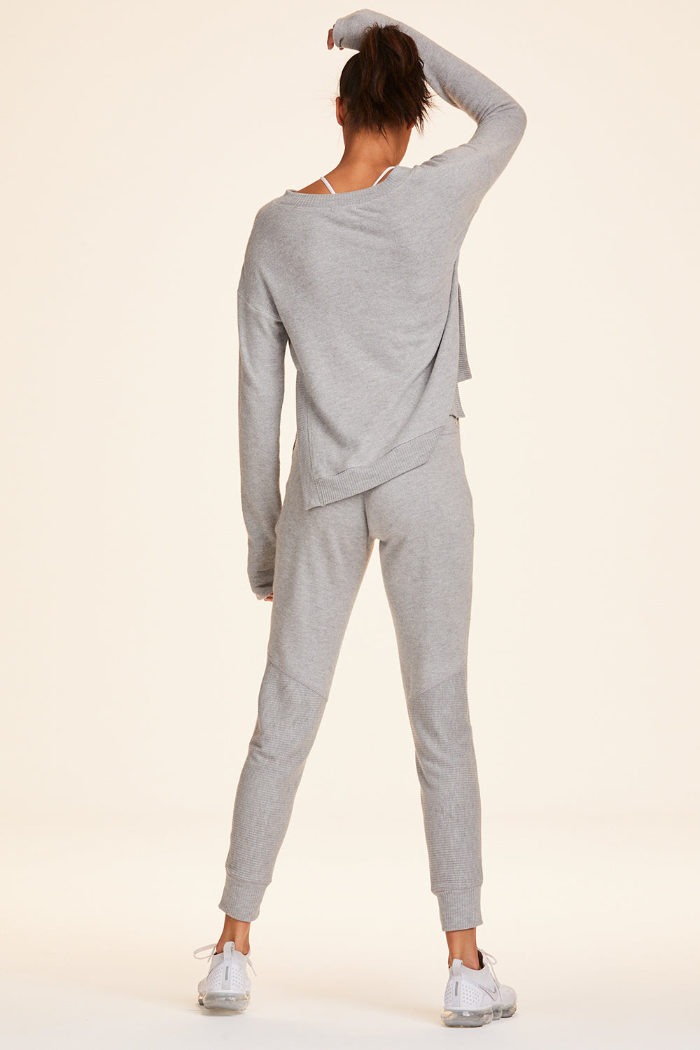 Back view of Alala Women's Luxury Athleisure super-soft grey sweatpant