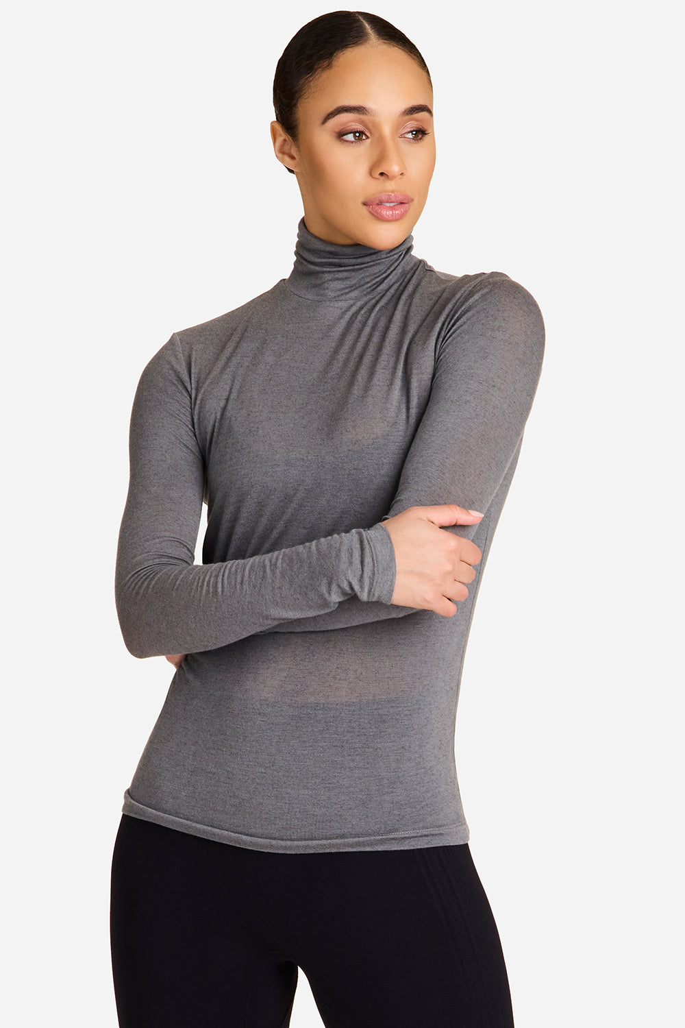 Alala women's washable cashmere turtleneck in grey