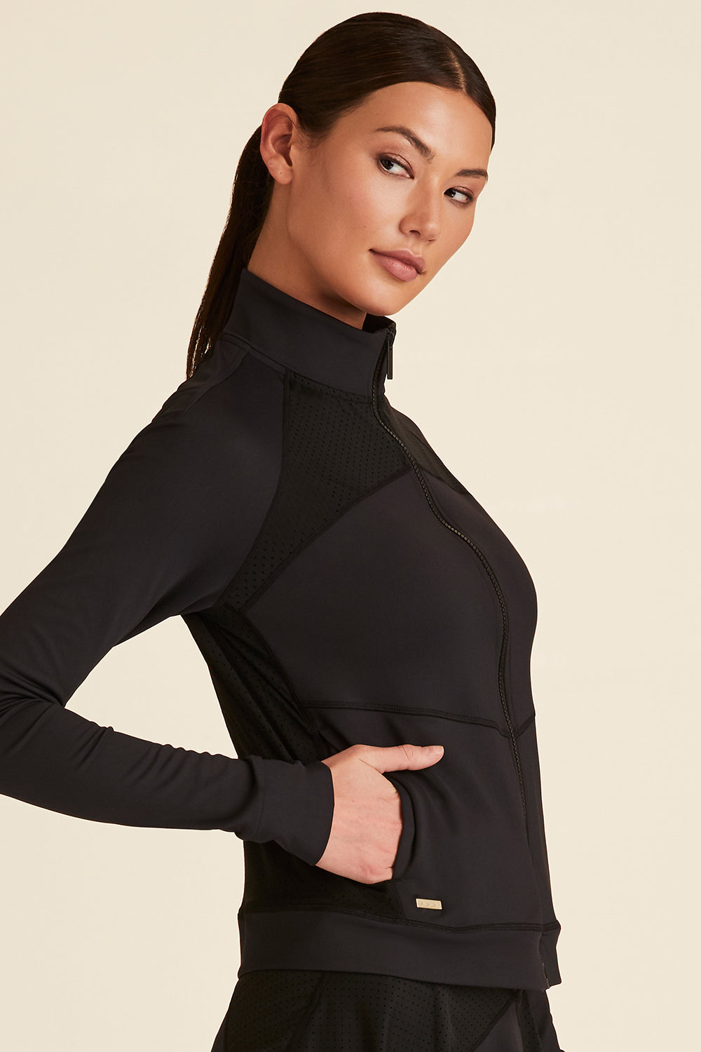 Black tennis jacket for women from Alala activewear