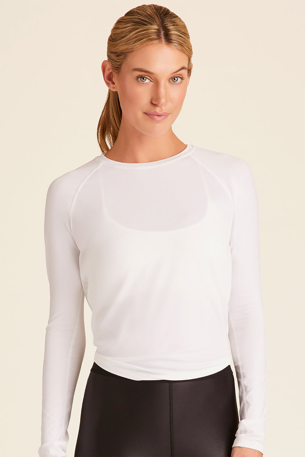 Tie Back Long Sleeve - White Flowy Shirt, Womens Workout Shirts