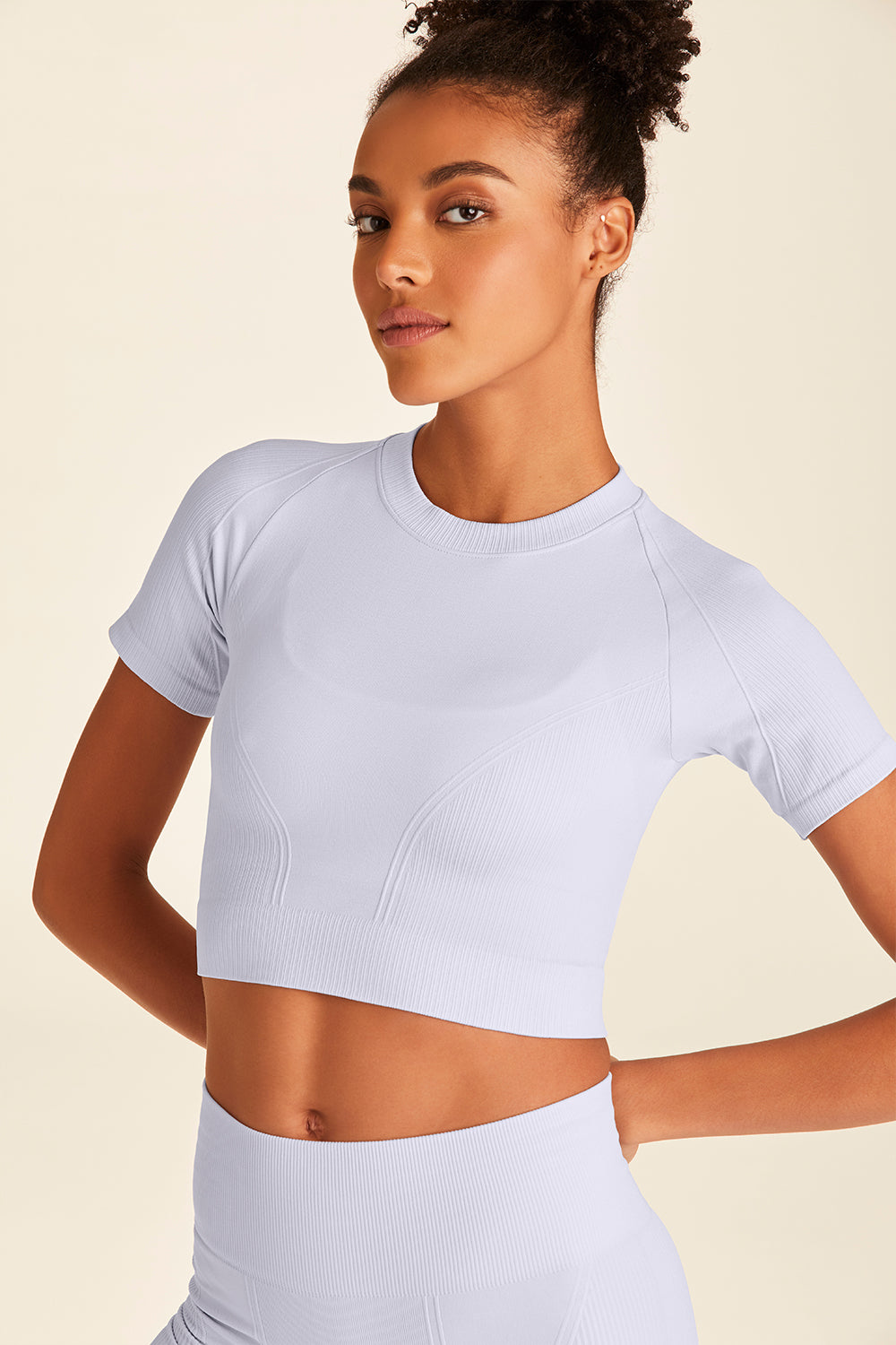 Alala Barre Seamless Tee in baby blue for women