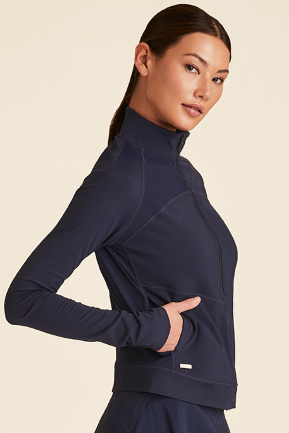 Navy tennis jacket for women from Alala activewear