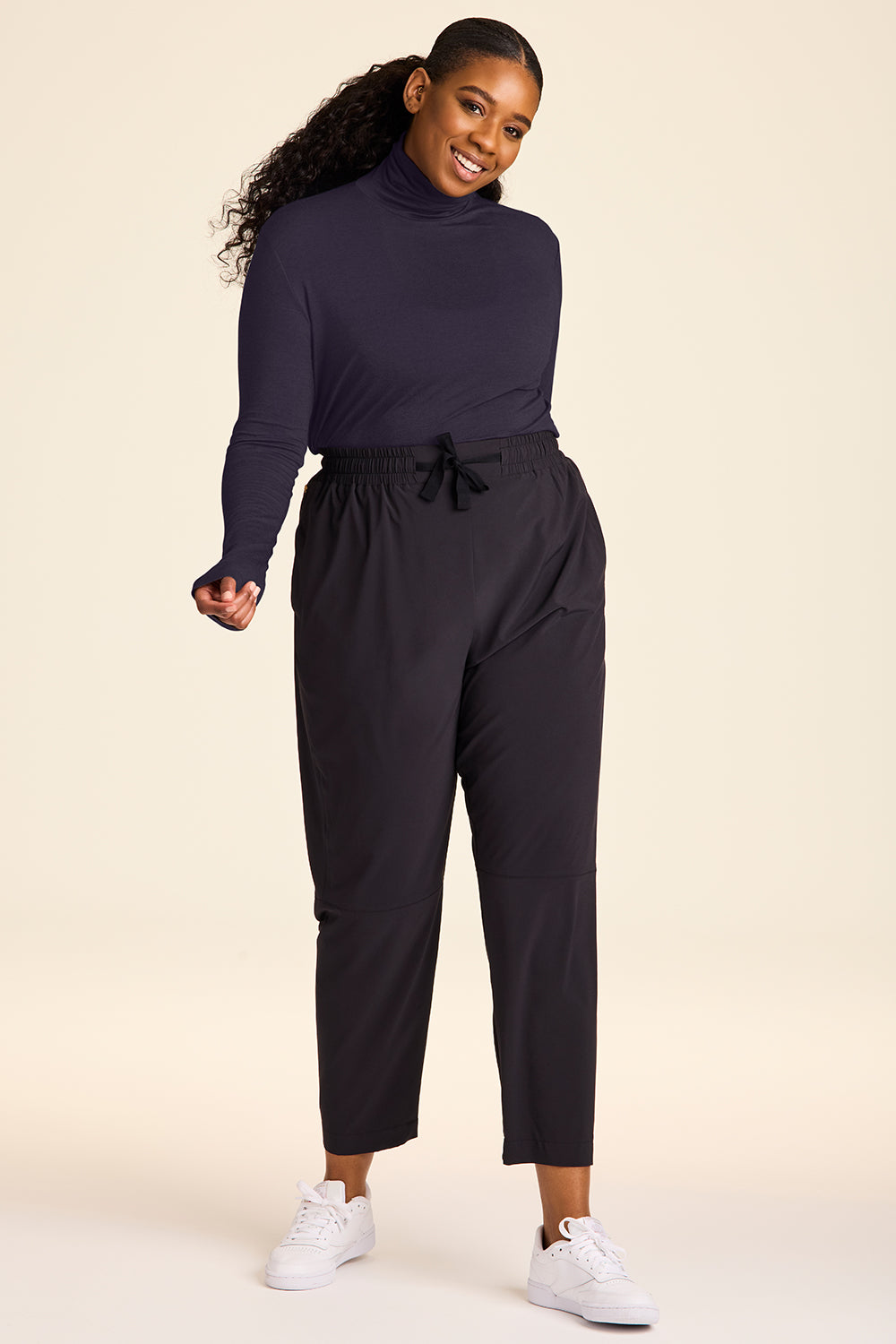 Leggings with a paperbag waistband - navy | s.Oliver