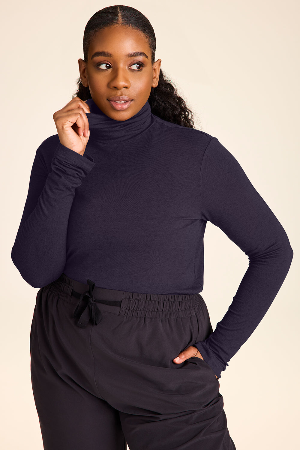 Ladies navy 2025 blue turtleneck