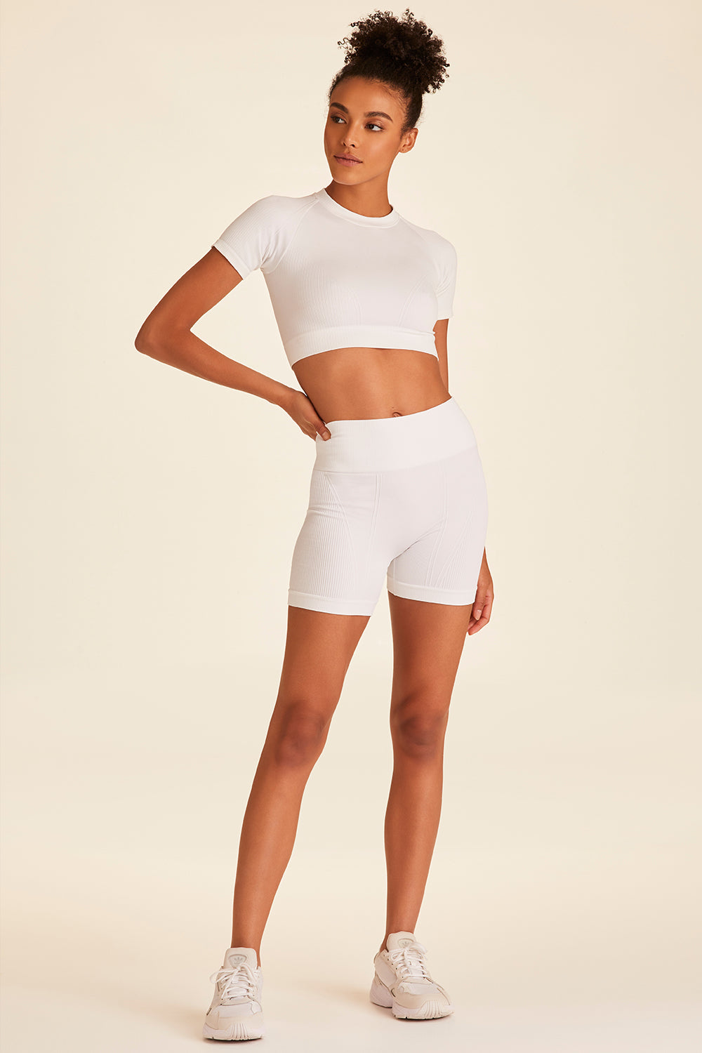 Low Cut Ribbed Crop Top & Cycling Shorts Set - Buy Fashion Wholesale in The  UK