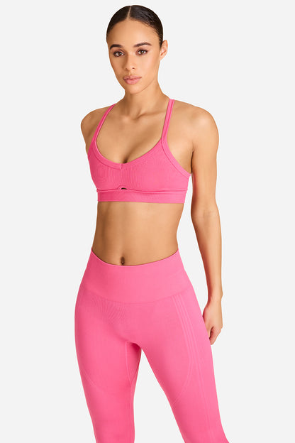 Women's Seamless Medium Support Cami Midline Sports Bra - All In Motion™  Pink M 1 ct