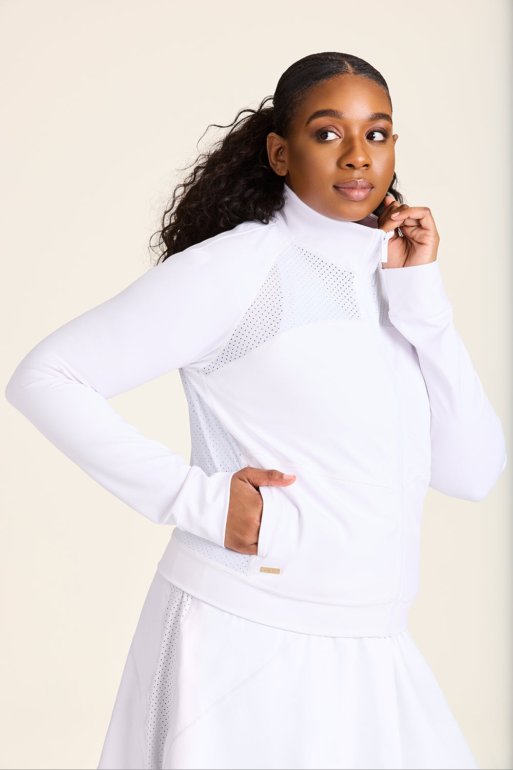 White athletic 2025 jacket womens