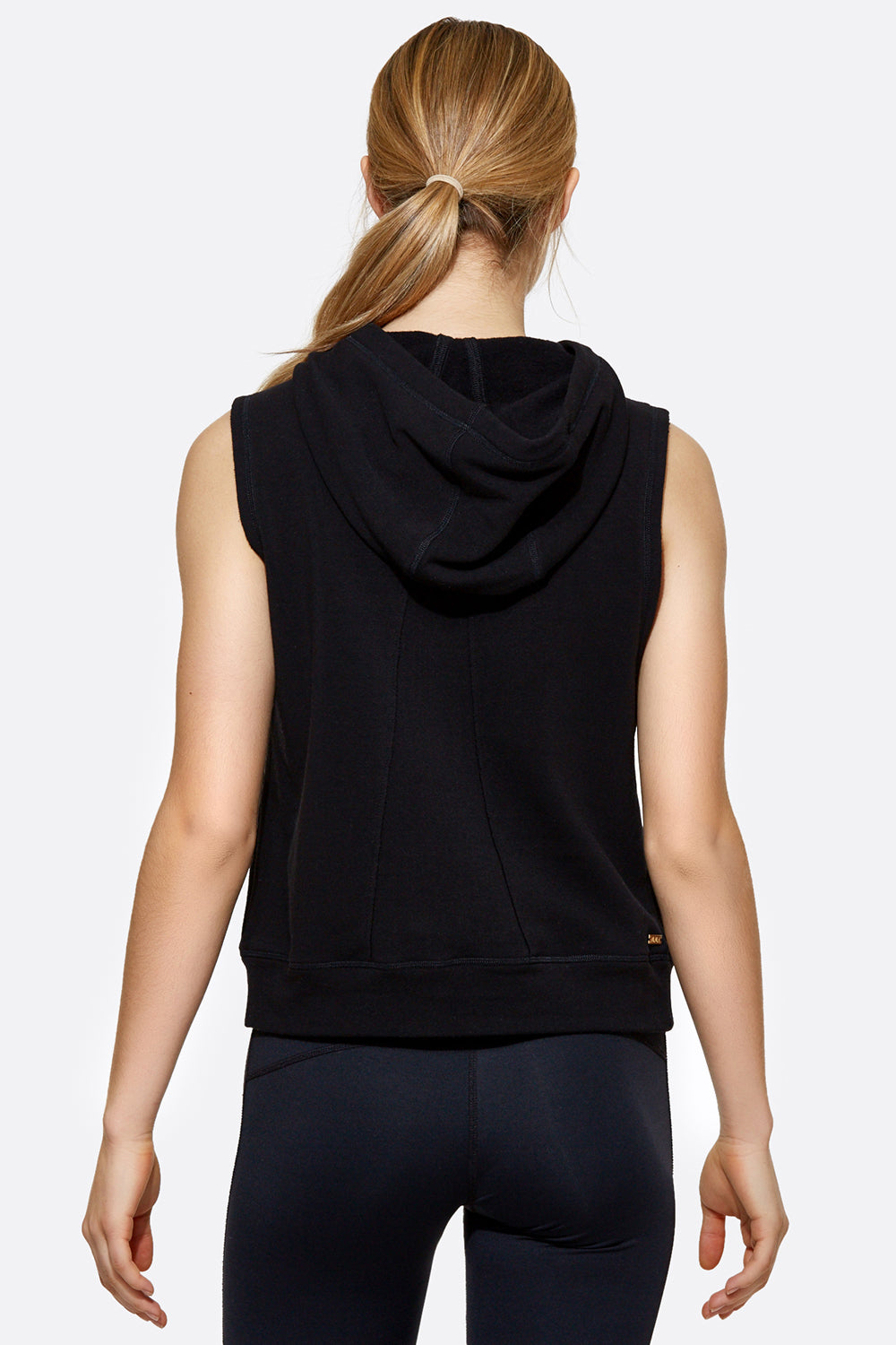 Alala women's Lace Up Hoodie Vest in black