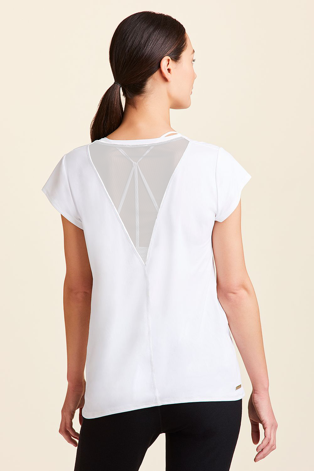 Alala women's tshirt with mesh in white