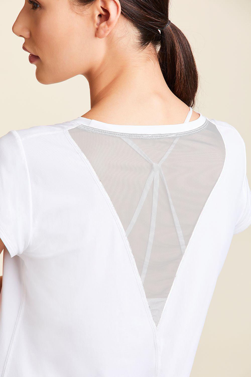 Alala women's tshirt with mesh in white